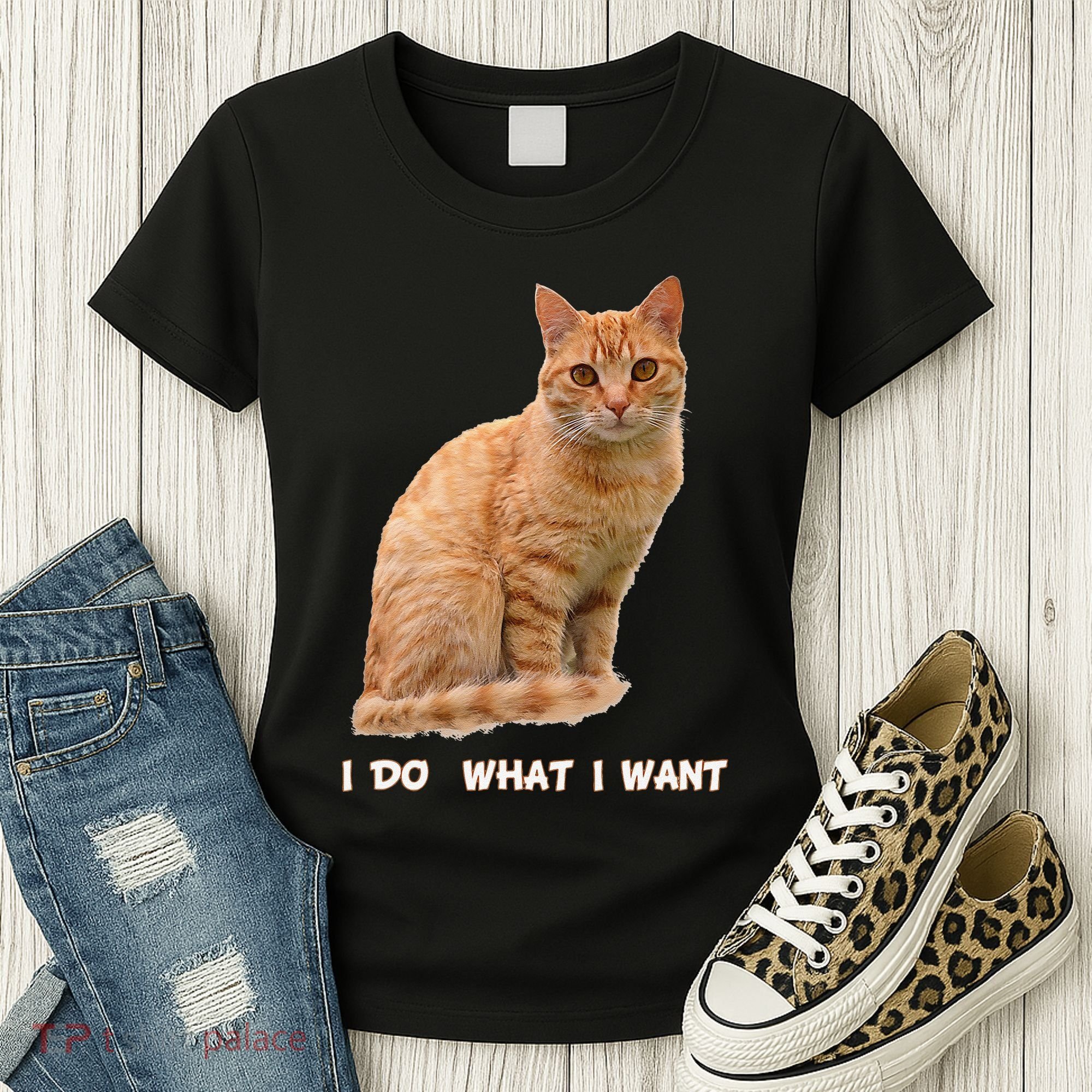 I Do What I Want Funny Orange Tabby Cat Lovers Gifts Women's T-Shirt