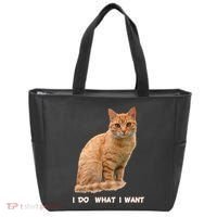 I Do What I Want Funny Orange Tabby Cat Lovers Gifts Tote Bag thumb 0