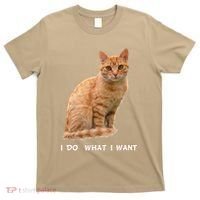 I Do What I Want Funny Orange Tabby Cat Lovers Gifts T-Shirt thumb 0
