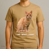 I Do What I Want Funny Orange Tabby Cat Lovers Gifts T-Shirt thumb 3