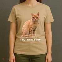 I Do What I Want Funny Orange Tabby Cat Lovers Gifts T-Shirt thumb 4
