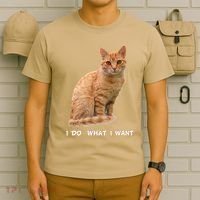 I Do What I Want Funny Orange Tabby Cat Lovers Gifts T-Shirt thumb 6