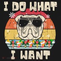 I Do What I Want Olde English Bulldog Retro Christmas Style Gift Women's Hoodie thumb 2