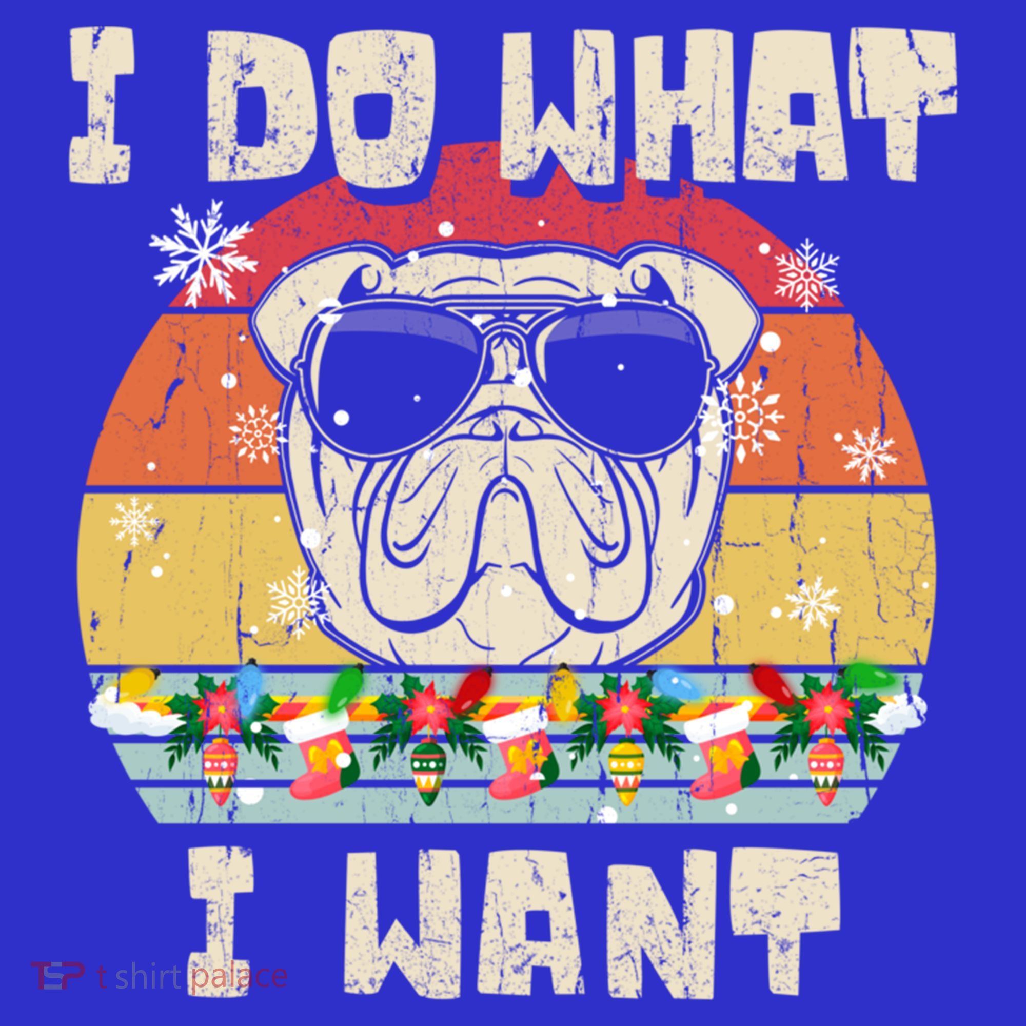 I Do What I Want Olde English Bulldog Retro Christmas Style Gift Sweatshirt