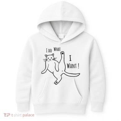 I Do What I Want Cat Kids Hoodie