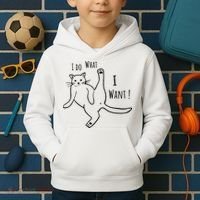 I Do What I Want Cat Kids Hoodie thumb 2