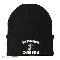 I Dont Wear Bows I Shoot Them Bowhunting Archery Gift Beanie thumb 0