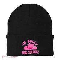 In Dolly We Trust Pink Hat Beanie thumb 0