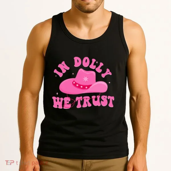 In Dolly We Trust Pink Hat Tank Top