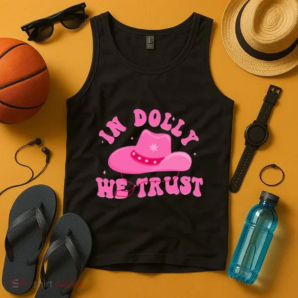 In Dolly We Trust Pink Hat Tank Top