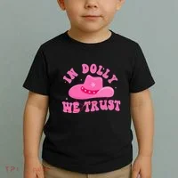 In Dolly We Trust Pink Hat Toddler T-Shirt thumb 2
