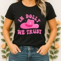 In Dolly We Trust Pink Hat Women's T-Shirt thumb 2
