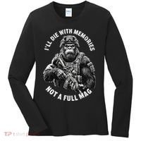 Ill Die With Memories Not A Full Mag Funny Bigfoot Women's Long Sleeve Shirt thumb 0