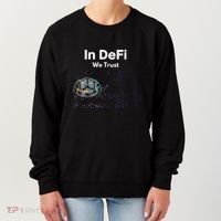 In DeFi We Trust Cryptocurrency Bitcoin Ethereum Blockchain Women's Sweatshirt thumb 0