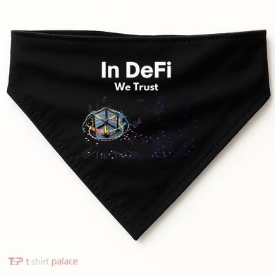 In DeFi We Trust Cryptocurrency Bitcoin Ethereum Blockchain USA-Made Doggie Bandana