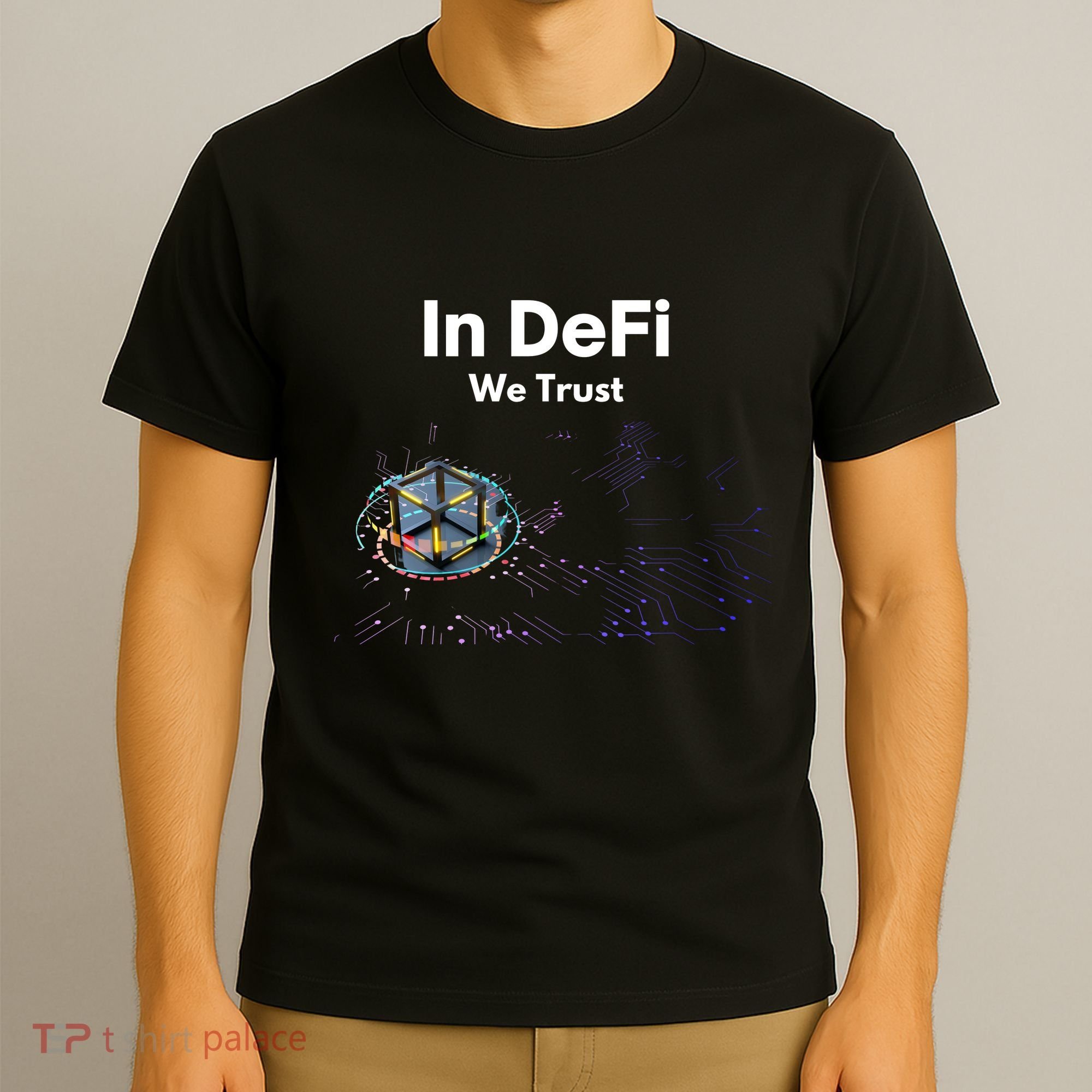 In DeFi We Trust Cryptocurrency Bitcoin Ethereum Blockchain T-Shirt