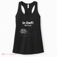 In DeFi We Trust Cryptocurrency Bitcoin Ethereum Blockchain Women's Tank Top thumb 0