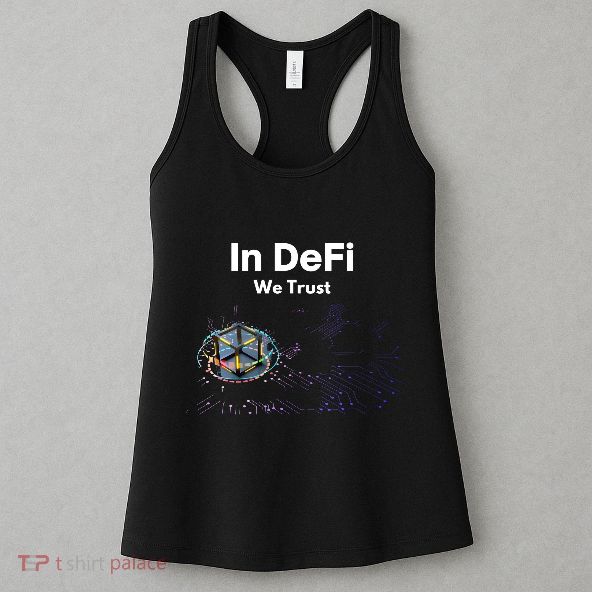 In DeFi We Trust Cryptocurrency Bitcoin Ethereum Blockchain Women's Tank Top