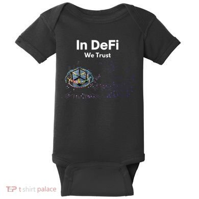 In DeFi We Trust Cryptocurrency Bitcoin Ethereum Blockchain Baby Bodysuit