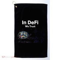 In DeFi We Trust Cryptocurrency Bitcoin Ethereum Blockchain Golf Towel thumb 0