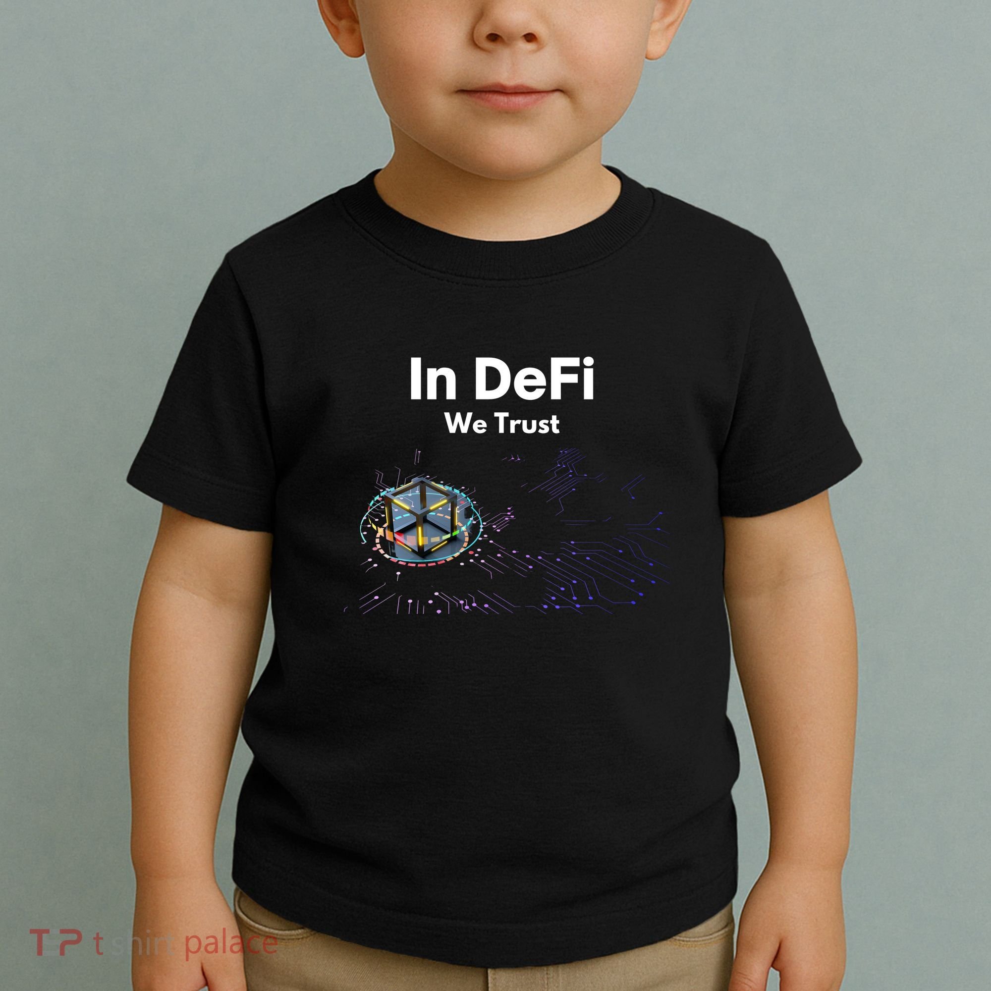 In DeFi We Trust Cryptocurrency Bitcoin Ethereum Blockchain Toddler T-Shirt