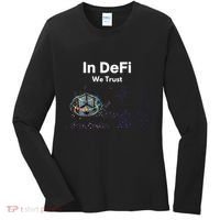 In DeFi We Trust Cryptocurrency Bitcoin Ethereum Blockchain Women's Long Sleeve Shirt thumb 0