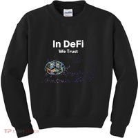 In DeFi We Trust Cryptocurrency Bitcoin Ethereum Blockchain Kids Sweatshirt thumb 0