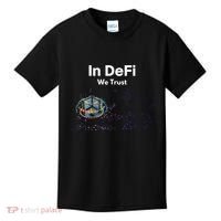 In DeFi We Trust Cryptocurrency Bitcoin Ethereum Blockchain Kids T-Shirt thumb 0