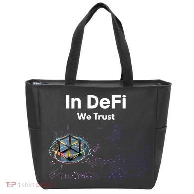 In DeFi We Trust Cryptocurrency Bitcoin Ethereum Blockchain Tote Bag