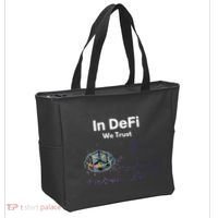 In DeFi We Trust Cryptocurrency Bitcoin Ethereum Blockchain Tote Bag thumb 2