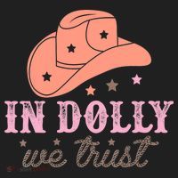 In Dolly We Trust Pink Western Hat Women's Sweatshirt thumb 2