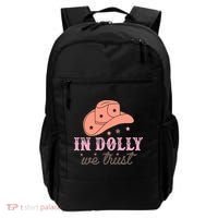 In Dolly We Trust Pink Western Hat Backpack thumb 0