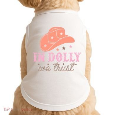 In Dolly We Trust Pink Western Hat Doggie Tank
