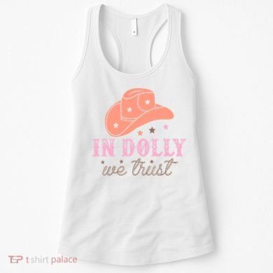 In Dolly We Trust Pink Western Hat Women's Tank Top