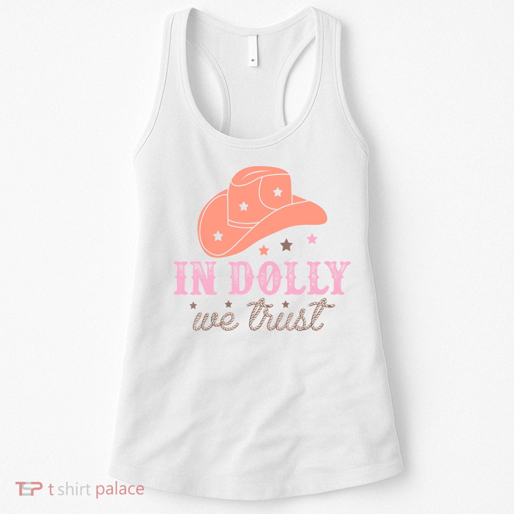 In Dolly We Trust Pink Western Hat Women's Tank Top