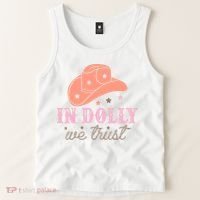 In Dolly We Trust Pink Western Hat Tank Top thumb 2