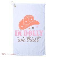 In Dolly We Trust Pink Western Hat Golf Towel thumb 0