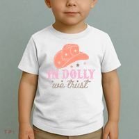 In Dolly We Trust Pink Western Hat Toddler T-Shirt thumb 2