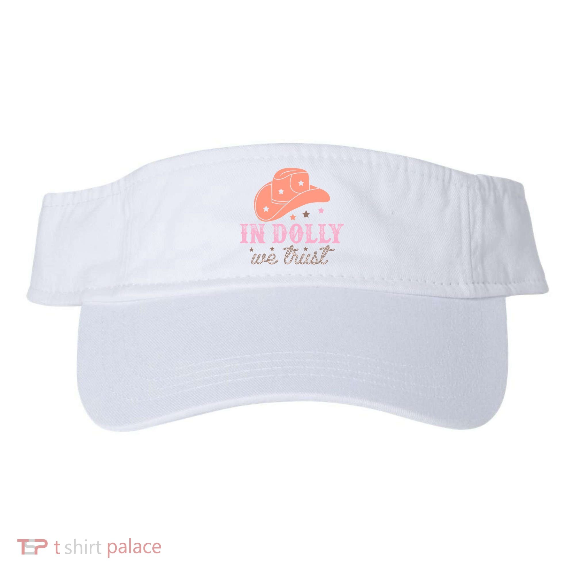 In Dolly We Trust Pink Western Hat Visor