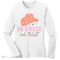 In Dolly We Trust Pink Western Hat Women's Long Sleeve Shirt thumb 0