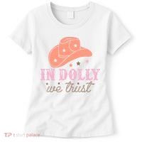 In Dolly We Trust Pink Western Hat Women's T-Shirt thumb 0
