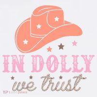 In Dolly We Trust Pink Western Hat Women's T-Shirt thumb 6