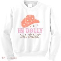 In Dolly We Trust Pink Western Hat Kids Sweatshirt thumb 0
