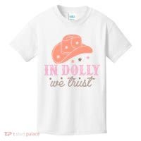 In Dolly We Trust Pink Western Hat Kids T-Shirt thumb 0