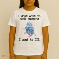 I Don't Want To Cook Anymore I Want To DIE Rat Meme T-Shirt thumb 4