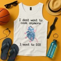 I Don't Want To Cook Anymore I Want To DIE Rat Meme Tank Top thumb 4