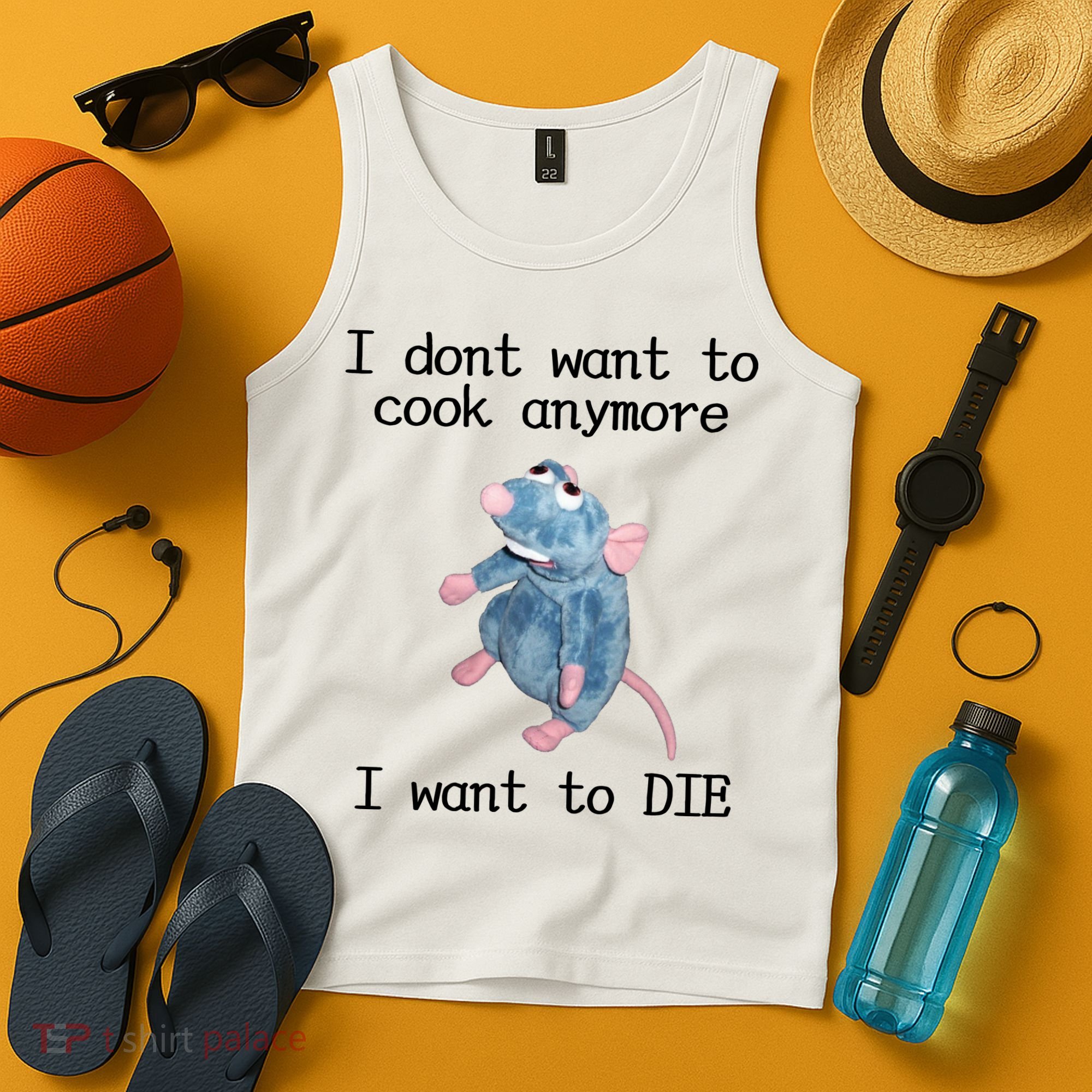 I Don't Want To Cook Anymore I Want To DIE Rat Meme Tank Top