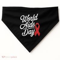 In December World Aids Day Red Ribbon Hivaids Awareness USA-Made Doggie Bandana thumb 0
