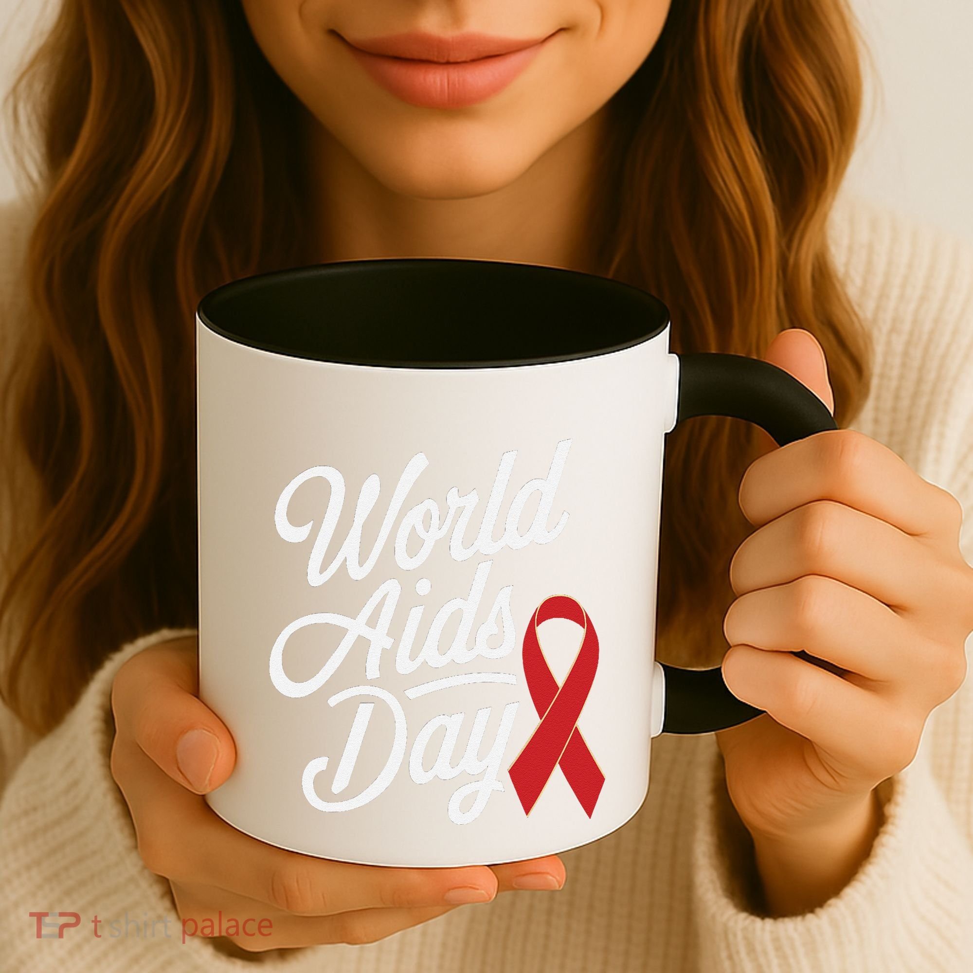In December World Aids Day Red Ribbon Hivaids Awareness Coffee Mug