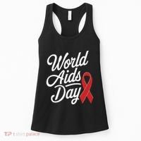 In December World Aids Day Red Ribbon Hivaids Awareness Women's Tank Top thumb 0